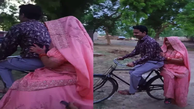 Rani Chatterjee, who left the four wheeler leaving a bicycle, is on the set