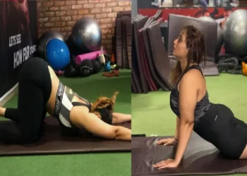 Rani Chatterjee's yoga on Yoga Day, Fitness shown with Cobra Pose