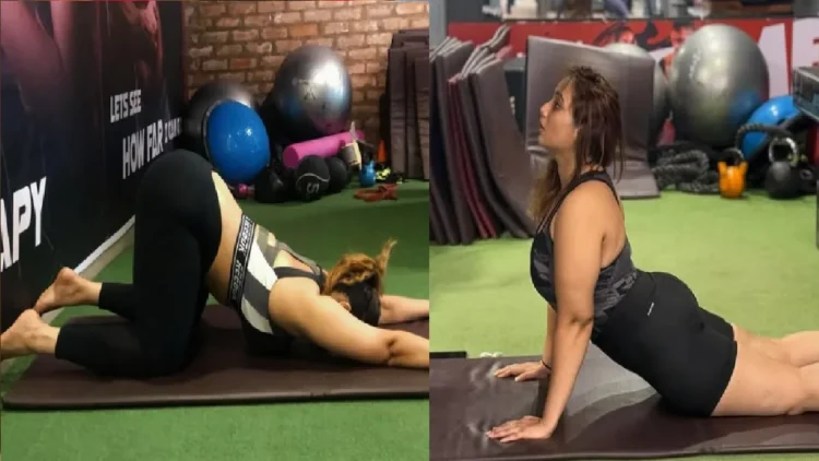 Rani Chatterjee's yoga on Yoga Day, Fitness shown with Cobra Pose