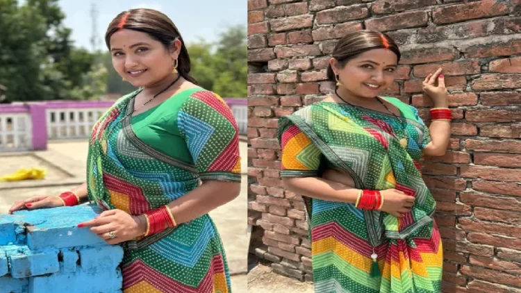 Seeing the Satrangi saree and the nurani face, the fans of the fans, the fan of Kajal Raghavani, the idol of simplicity