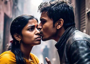 Stealing entered the flat, kissed the woman and ran away if some valuables were not found