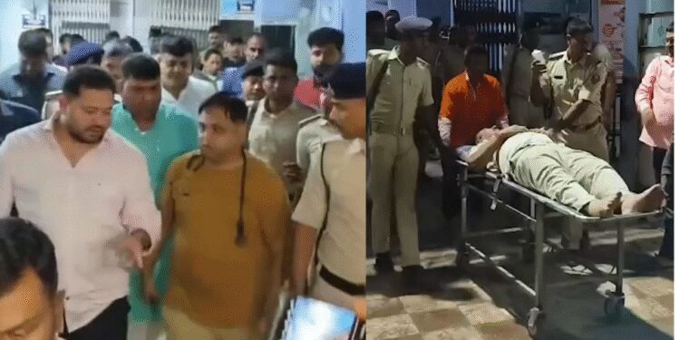 Tejashwi Yadav Had Narrow Escape Speeding Truck Hit Convoy 3 Injured | Bihar News: Tejashwi Yadav narrowly escaped! At high speed truck hit the convoy, 3 injured. News Track in Hindi