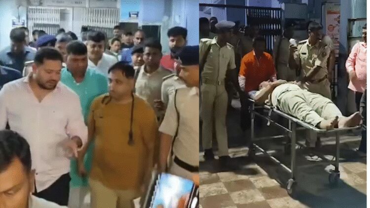 Tejashwi Yadav Had Narrow Escape Speeding Truck Hit Convoy 3 Injured | Bihar News: Tejashwi Yadav narrowly escaped! At high speed truck hit the convoy, 3 injured. News Track in Hindi