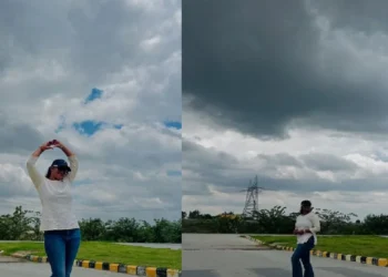 The weather for Anjana Singh is Osam, Korean poses enjoyed the weather