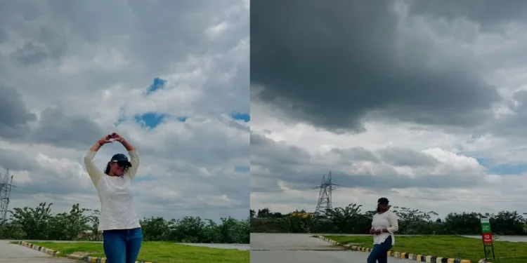 The weather for Anjana Singh is Osam, Korean poses enjoyed the weather