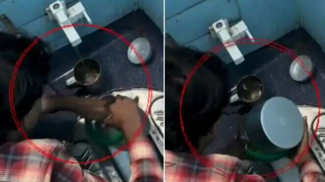 Truth of tea in railway: In viral video, a person was washed away by washing tea kettle in the toilet of the train, a stir on social media