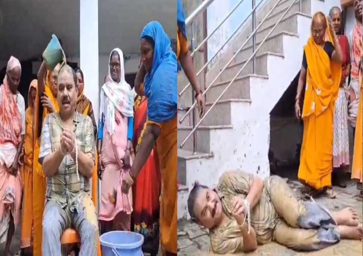 Unique tradition of celebrating Indradev, BJP leader Guddu Khan was bathed by women