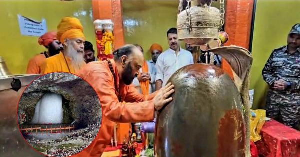 Amarnath Yatra: Holy rod Mubarak taken to Shankaracharya temple on Hariyali Amavasya, special worship is of special importance