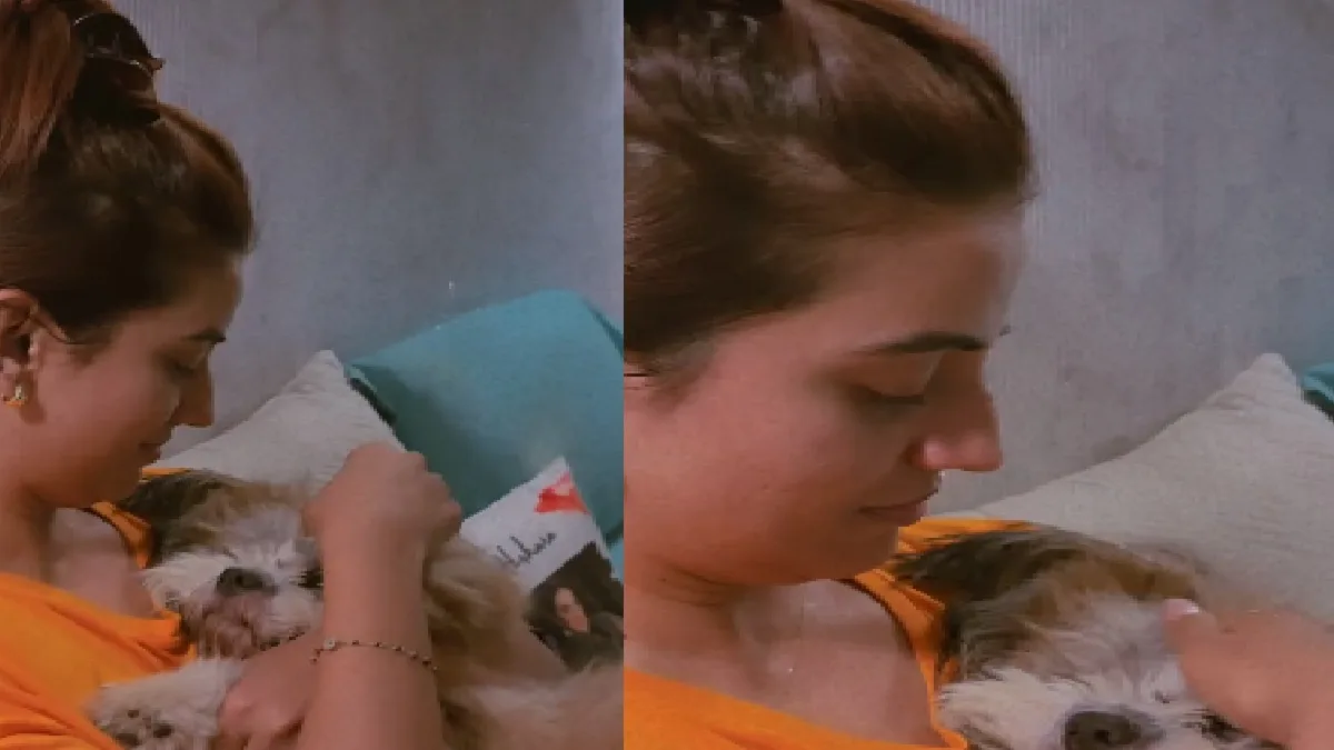 Akshara Singh looted her stomach dog, actress shared some unseen picture