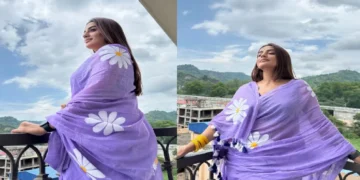 Akshara Singh's chrom in purple saree, fans took an eye on