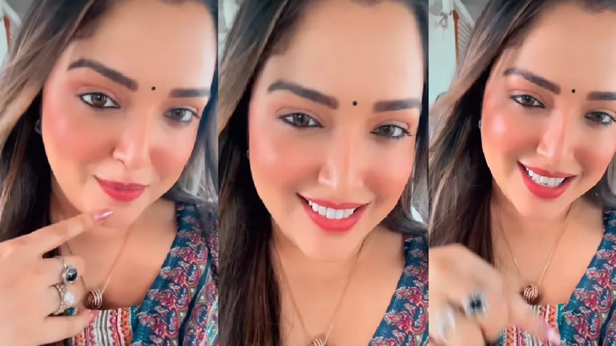 Amrapali Dubey caused havoc in simple suits and lipstick, looted heart from black bindi