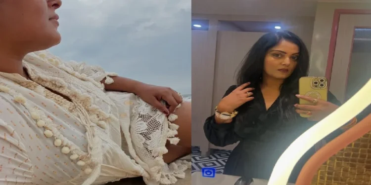 Anjana Singh showed her beauty on the beach, wearing a shot dress flaunted tone legs