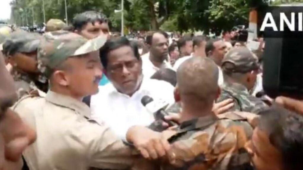 Balasore self -immolation case: Police detained BJD workers, water showers on protesters