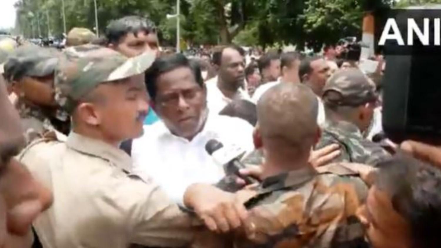 Balasore self -immolation case: Police detained BJD workers, water showers on protesters