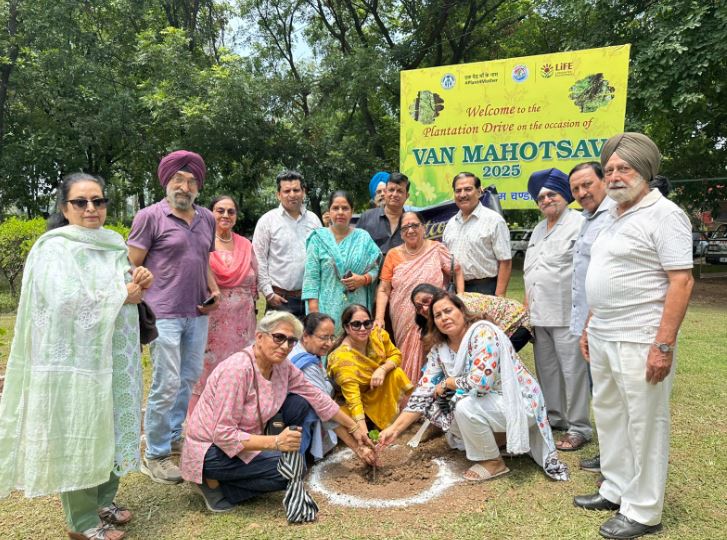DGR in Chandigarh Senior Citizen Society planted 50 shady trees, message of environmental protection