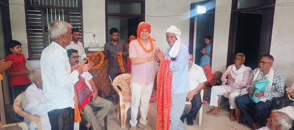 Dr. Subhash Garg inspects road construction works, villagers appreciated on development works