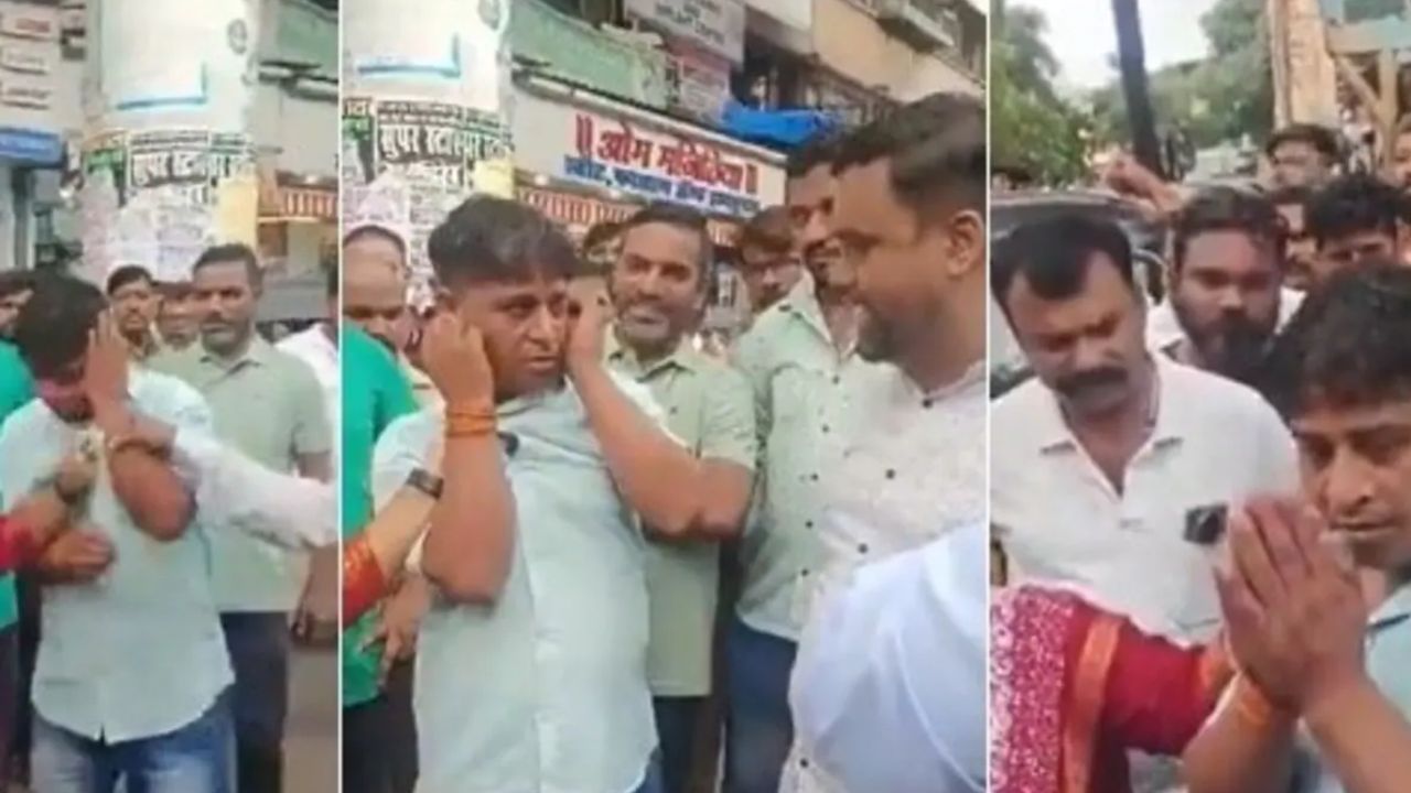 Hindi Bolunga Mai Slapped for Not Speaking Marathi in Maharashtra Video Viral on Language Dispute | Maharashtra language controversy video | , 'Hindi Bolga Main', slaps for not speaking Marathi in Maharashtra, apologize; Another video on language dispute viral | News Track in Hindi