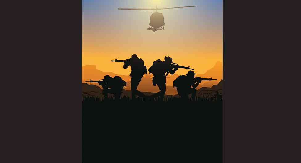 India - Pakistan War showing Hindi film