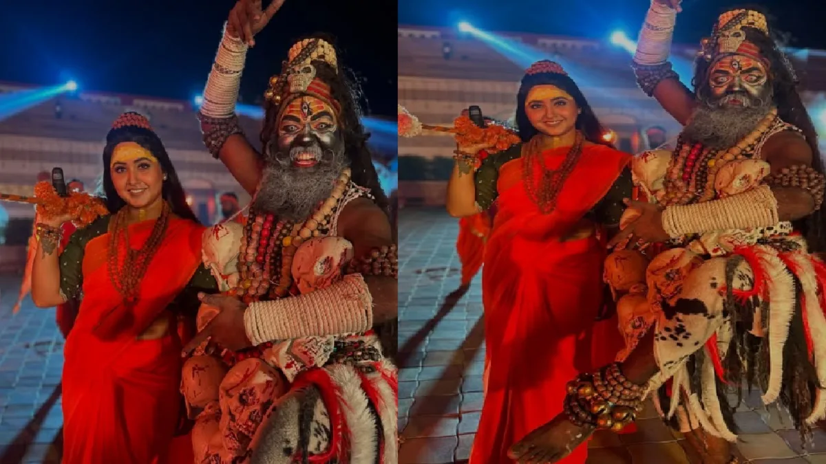 Kajal Raghavani is posing with Mahadev, actress colored in the color of naive