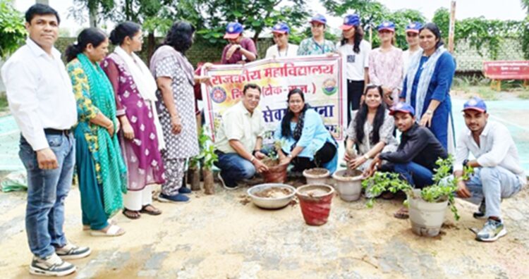 Plantation program organized under Mission Hariyalo Rajasthan in college