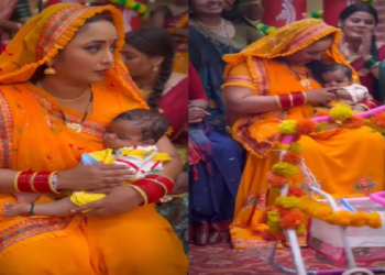 Rani Chatterjee's double duty, shooting baby care along with shooting, watch cute little video