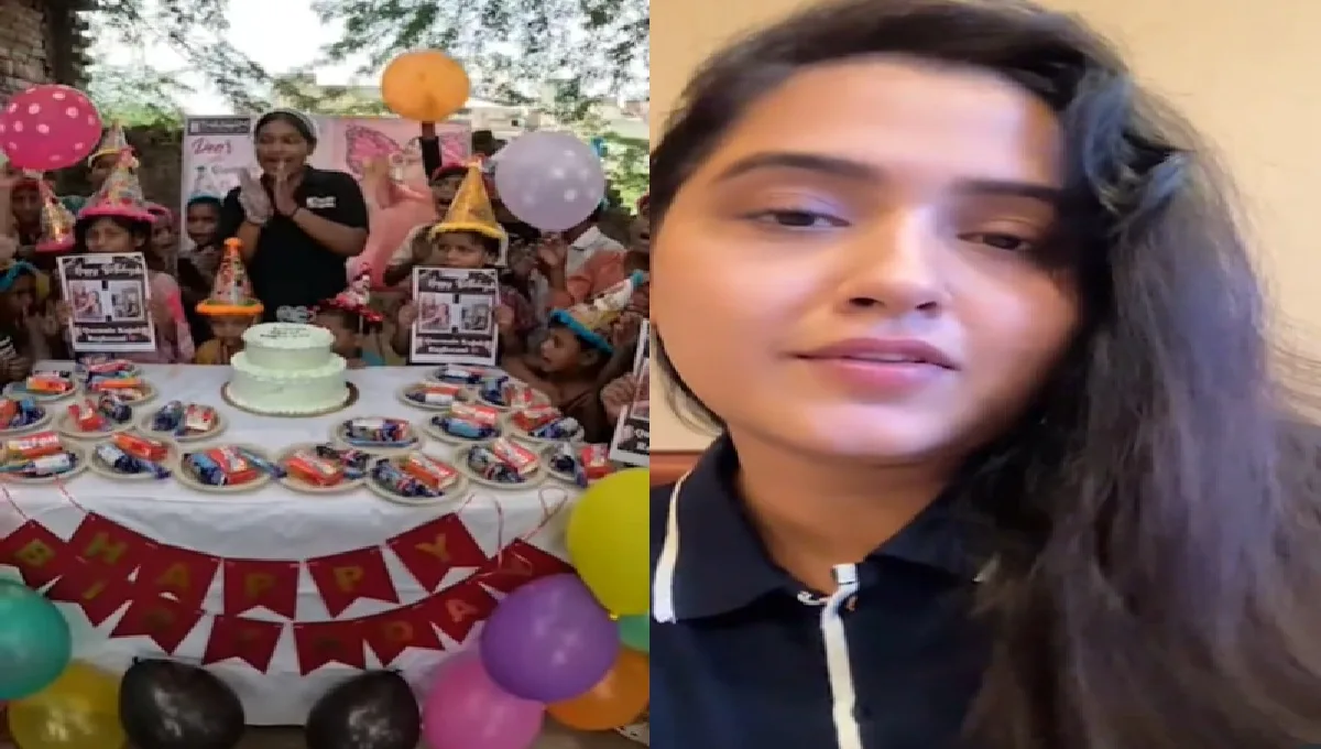 Smile on the face of destitute children due to Kajal Raghavani, something special on birthday