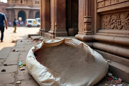 Uproar due to founding a bag full of meat in Kishanpol market, Hinduist organizations demonstrated