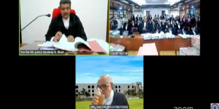 Video of Advocate Sips Beer during Court Proceeding: Senior advocate seen drinking beer during the Gujarat High Court proceedings! Drinking beer