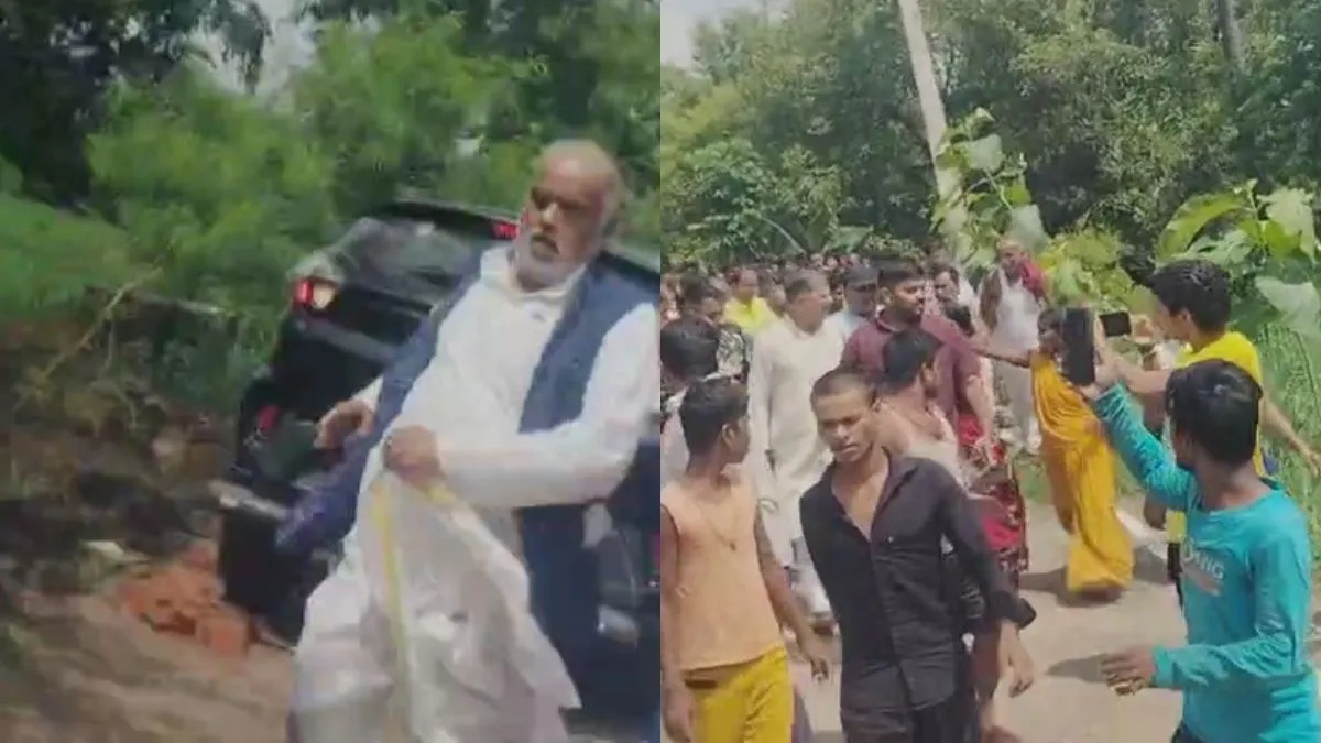 Bihar Violence | Minister Shravan Kumar & MLA Prem Mukhiya Attacked By Villagers in Nalanda | Ruckus in Bihar! Minister Shravan Kumar and villagers attack on MLA, both leaders ran away after saving their lives. News Track in Hindi