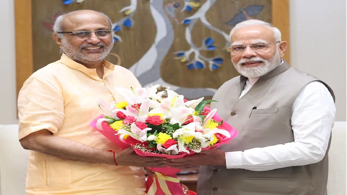 PM Narendra Modi Met CP Radhakrishnan: Vice Presidential NDA candidate C.P. Prime Minister Narendra Modi met Radhakrishnan, giving a shares photo while wishing, Prime Minister Narendra Modi Met NDA Candidate for the post of Vice President CP Radhakrishnan, Shared a Photo Whato Wishing Him