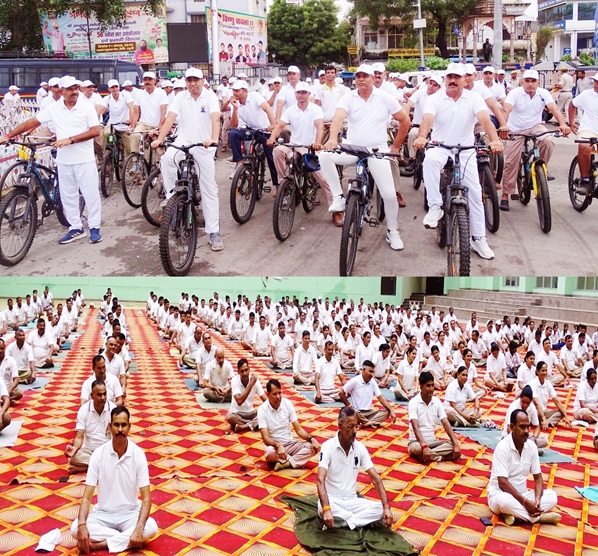 Sunday on bicycle campaign: Tonk police gave the message of fitness and yoga
