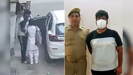 The kidnapping of a student in broad daylight in Noida created a stir! The crook imprisoned in CCTV while forcibly sitting in the car, watch video