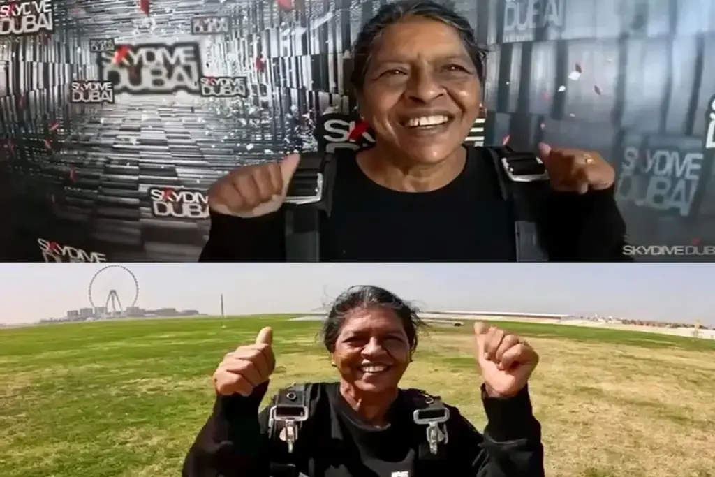 70 -year -old grandmother of Kerala made headlines by skydiving in Dubai