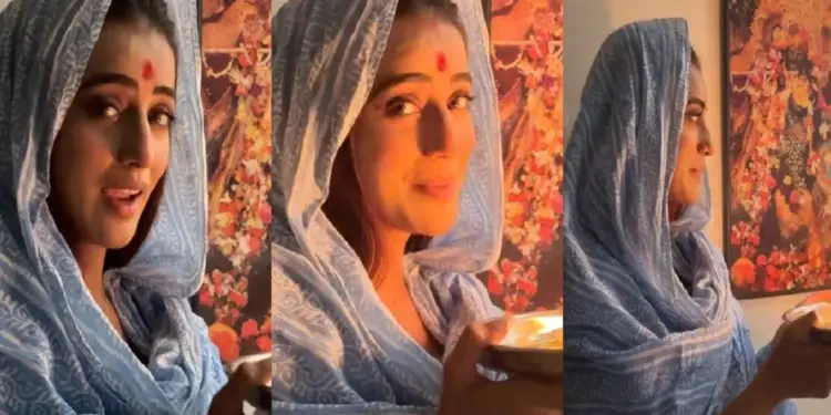 Akshara Singh was seen performing Aarti of Maa Durga, actress shared Navratri special video