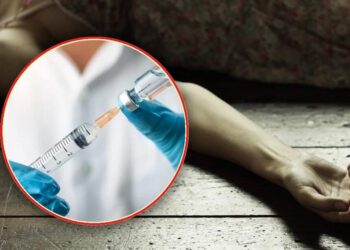 By injection, the doctor fainted the girlf