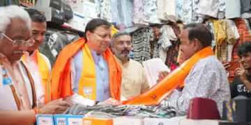 CM Dhami took part in religious rituals in Haridwar, meets local traders