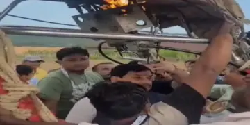 CM Mohan Yadav Hot Air Ballon Accident: Madhya Pradesh CM Mohan Yadav's big accident averted, the hot air balloon in which the fire was in the fire, the collector denied the lapse, watch video, Madhya Pradesh CM MOHAN CM MOHAN YADAV HOT AIR BALLOON CAUGHT FIRE SEE VINE