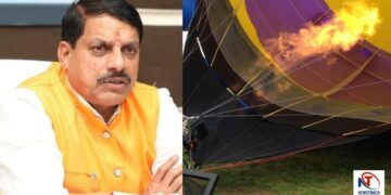 CM Mohan Yadav Hot Air Ballon Fire | Madhya Pradesh CM Accident | MP News | Newstrack Samachar | , CM Mohan Yadav narrowly escaped, fire in hot air balloon, big accident averted. News Track in Hindi