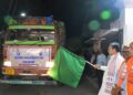 Chief Minister Bhajan Lal Sharma showed green signal to trucks of relief material for Uttarakhand flood affected