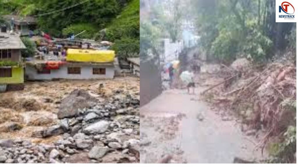 Cloudburst News | Himachal Landslide News | Bilaspur Clodburst | Himachal Pradesh Weather | Weather Alert | Nature havoc in Himachal Pradesh, clouds in Bilaspur, vehicles buried in debris, huge losses to homes. News Track in Hindi