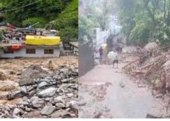 Cloudburst News | Himachal Landslide News | Bilaspur Clodburst | Himachal Pradesh Weather | Weather Alert | Nature havoc in Himachal Pradesh, clouds in Bilaspur, vehicles buried in debris, huge losses to homes. News Track in Hindi