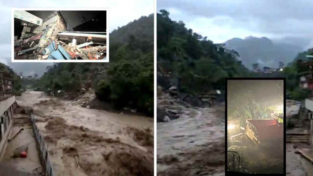 Dehradun CloudBurst: Sahastradhara Flash Flood Sweeps Shops & Cars, Several Missing | Fierce destruction due to cloudburst in Dehradun, shops swept away in strong current, many people went missing. News Track in Hindi