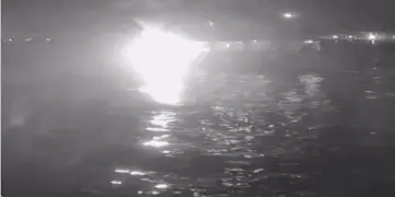 Drone attacked by a boat going for humanitarian aid for Gaza