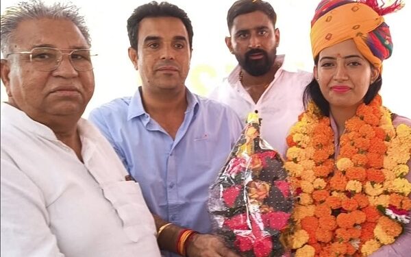Dusu election candidate Josalin Nandita Chaudhary welcomed in Jodhpur