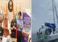 IASV Triveni Flag Off Ceremony: IASV rode on the Triveni and came out on the way to the earth, a team of women military officers of India, Rajnath Singh showed the green signal, Indian Women Military Officers Team Set Out to Orbit the Earth from IASV Trive, rajnath singh f clagged off