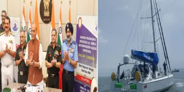 IASV Triveni Flag Off Ceremony: IASV rode on the Triveni and came out on the way to the earth, a team of women military officers of India, Rajnath Singh showed the green signal, Indian Women Military Officers Team Set Out to Orbit the Earth from IASV Trive, rajnath singh f clagged off