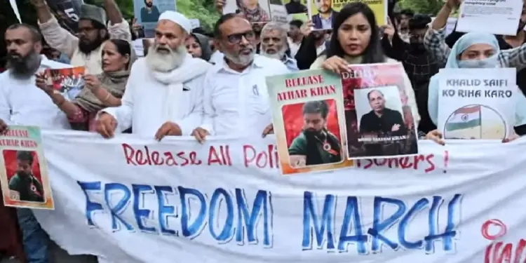 JNU March: March for the release of the accused of Delhi riot in JNU, Omar Khalid has been a student of this university, March Held in JNU in support of the accused of delhi riots umar khalid studied here