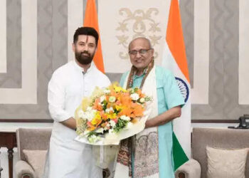 Jayant Chaudhary and Chirag Paswan meet Vice President Radhakrishnan
