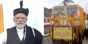 Modi inaugurated the first railway line of Mizoram, flagged off the state's first Rajdhani Express
