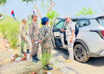 NCC Deputy Director General inspected 3 Raj Artillery Battery NCC Unit, Bharatpur